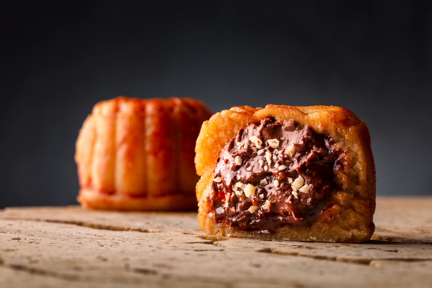 2x Biscotti fatti a mano ripieni MOON CAKE gusto gianduia