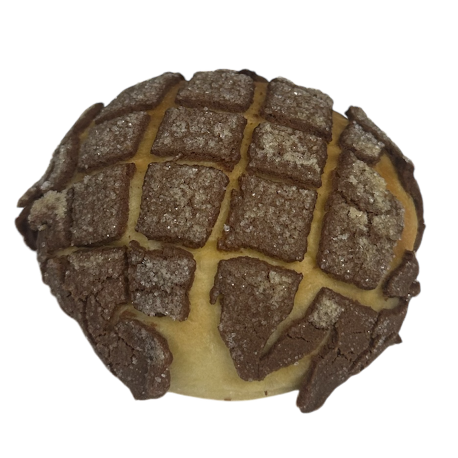 Brioche MELONPAN gusto burro di arachidi e cioccolato di Modica