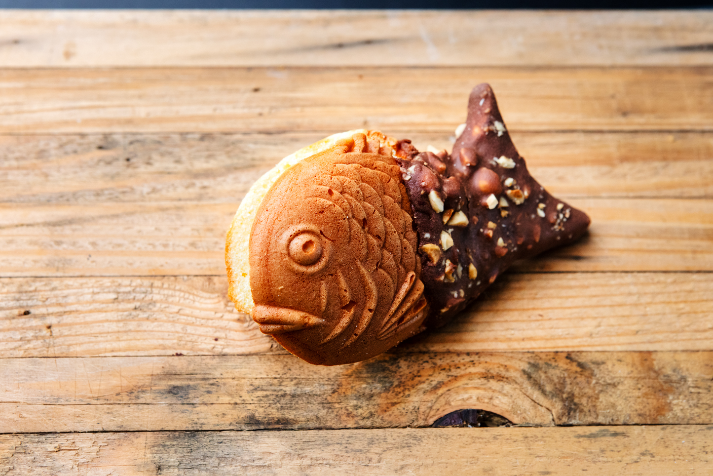 Waffle TAIYAKI gusto crema alla nocciola Piemonte IGP e cioccolato
