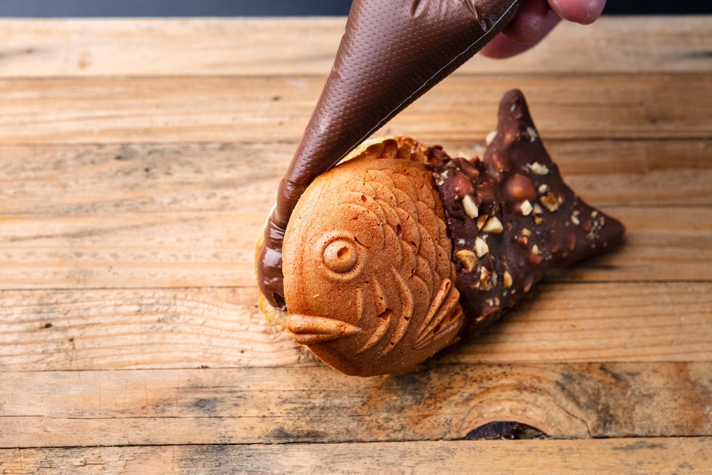 Waffle TAIYAKI gusto crema alla nocciola Piemonte IGP e cioccolato